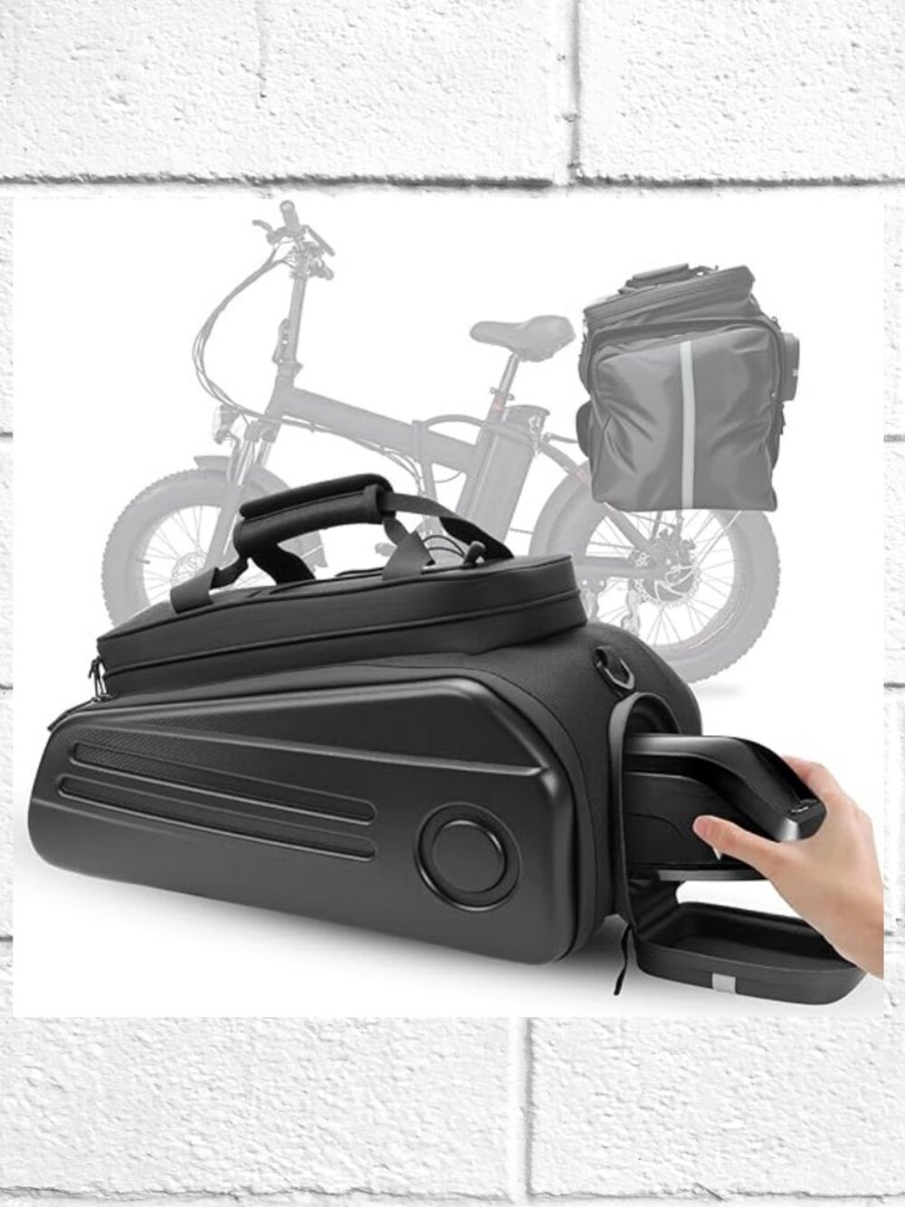 NEW! 30L Rigid Shell Expandable Bike Bag w/Saddlebags/Shoulder Strap/Rain Cover